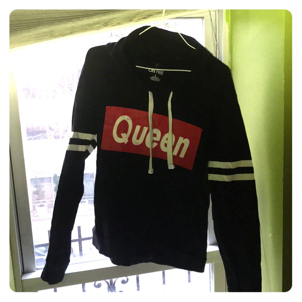 Women pull over sweater